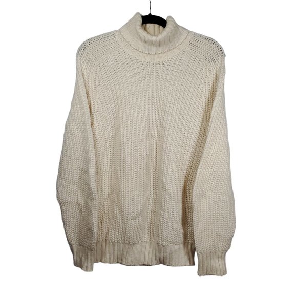 VTG 80s Bernini Crochet Knit Turtleneck Sweater Italy Coastal Oversized Granny - Picture 1 of 4